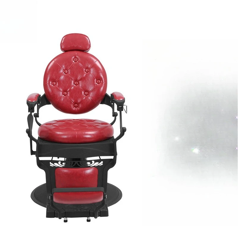 

Hair Chair Retro Red Barber Chair High-end Barber Chair Hydraulic Lifting