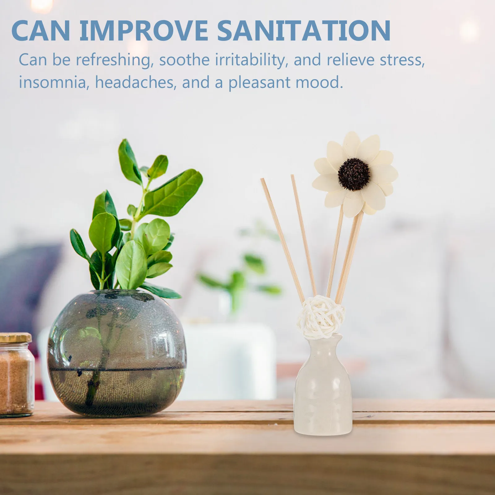 1Set Rattan Aroma Diffuser No Fire Essential Oil Indoor Air Purification Dried Flower Home Ornament for Living Room Bedroom
