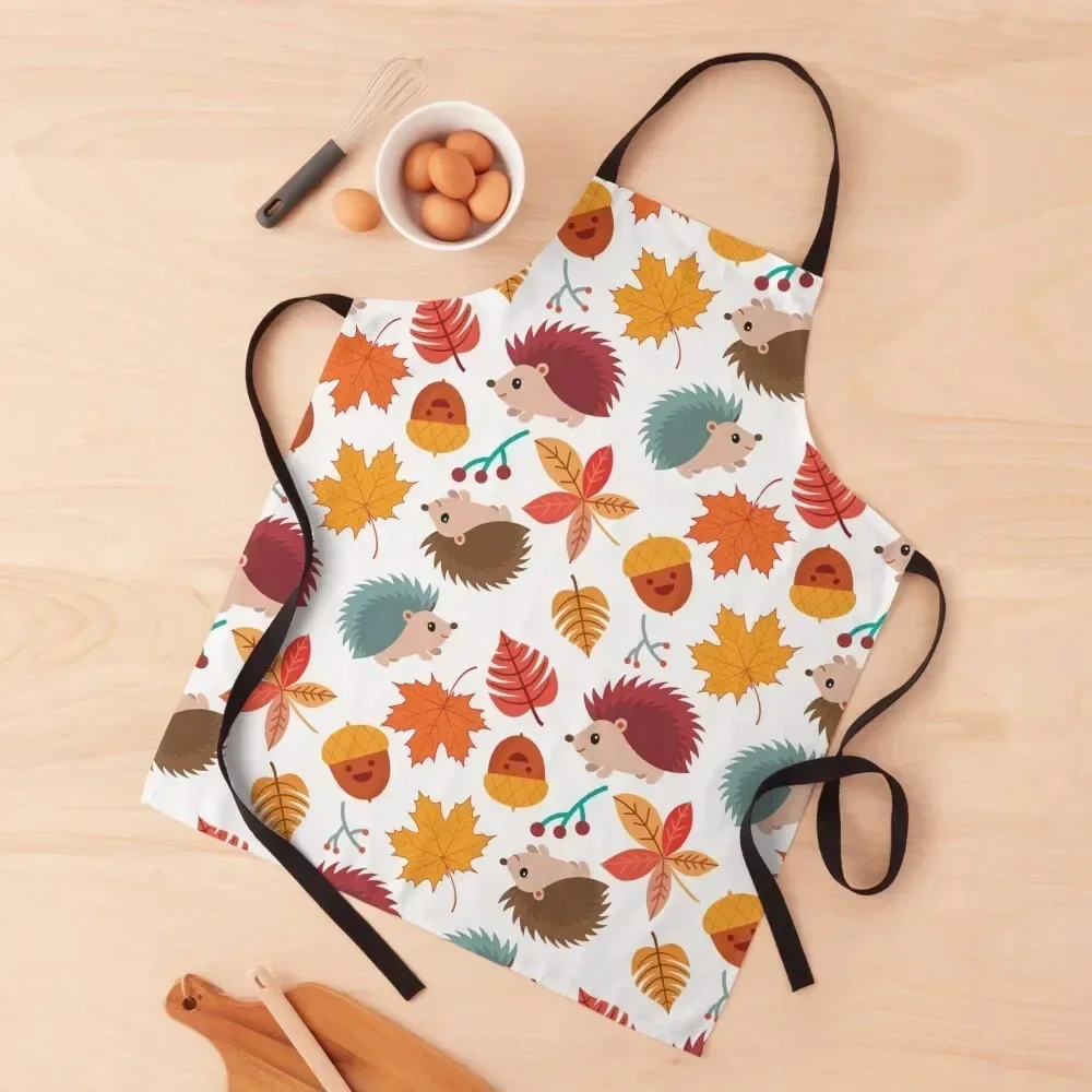 

Autumn Pattern Apron Chef Accessories Customizable For Woman Hairdressing Apron