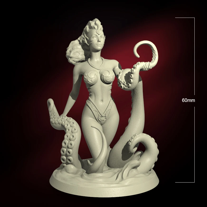 

60mm Resin Model Octopus Sexy Girl Bust Figure Unpainted No Color RW-019