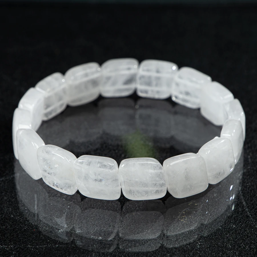 

TIMESWIND Original Natural White Crystal Square Row Bracelet Men Women Fashion Jewelry with Certificate