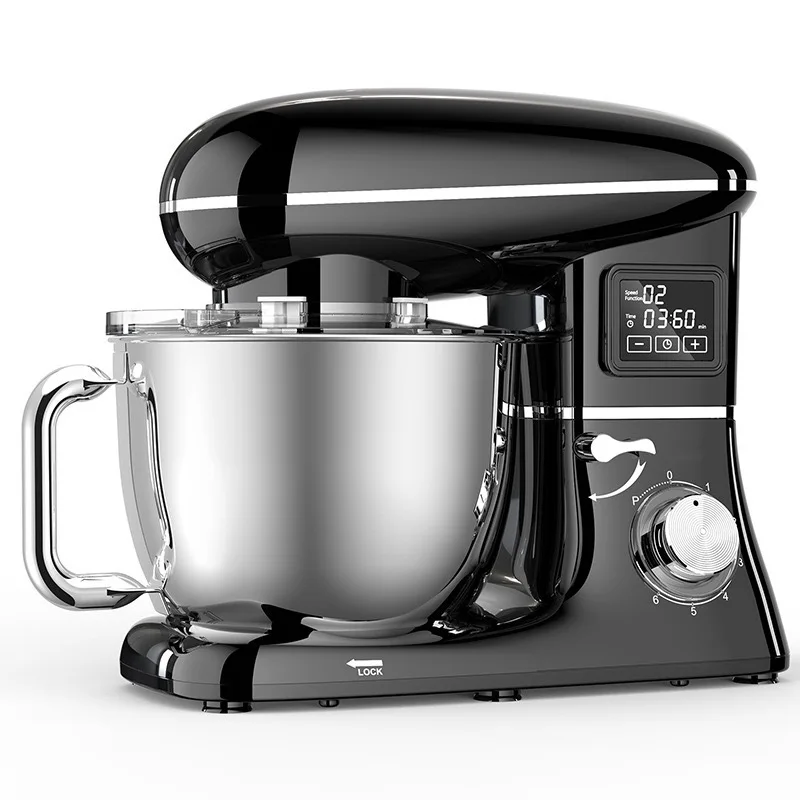 2026 Digital Display Timer Stand Mixer, Small Household Automatic Dough Mixer, Desktop