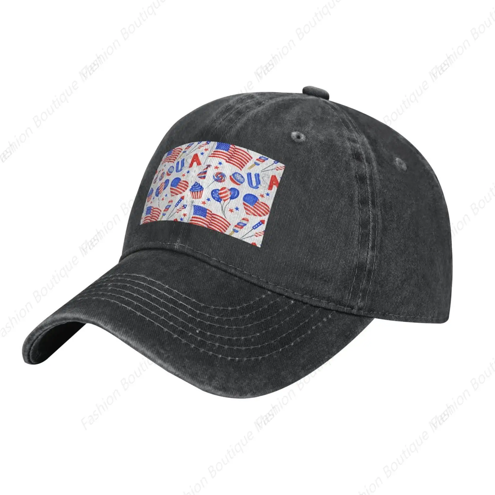 

Hot-Selling Patriotic Printing Outdoor Sunscreen Cowboy Hat Peaked Caps Baseball Caps Trucker Hat Men Women Fashion Caps