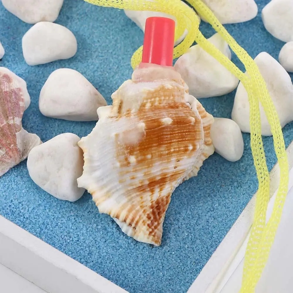 Creative Natural Conch Whistle Pendant Necklace Shell Conch Snail Blowing Whistle Toy Children's Survival Tool Instrument Crafts