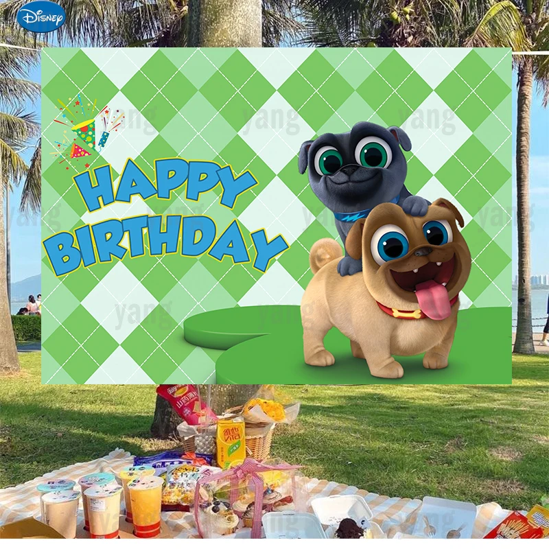 디즈니 빙고 만화 강아지 강아지 PalsEt 롤리 키즈 소년 생일 파티 Backgrond 배경 맞춤 배경 아기 샤워