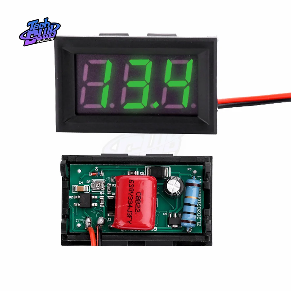 AC 70-500V 0.56" Inch LED Digital Voltmeter Voltage Meter Volt 2 Wires Red Green Blue Display DIY Instrument Tool