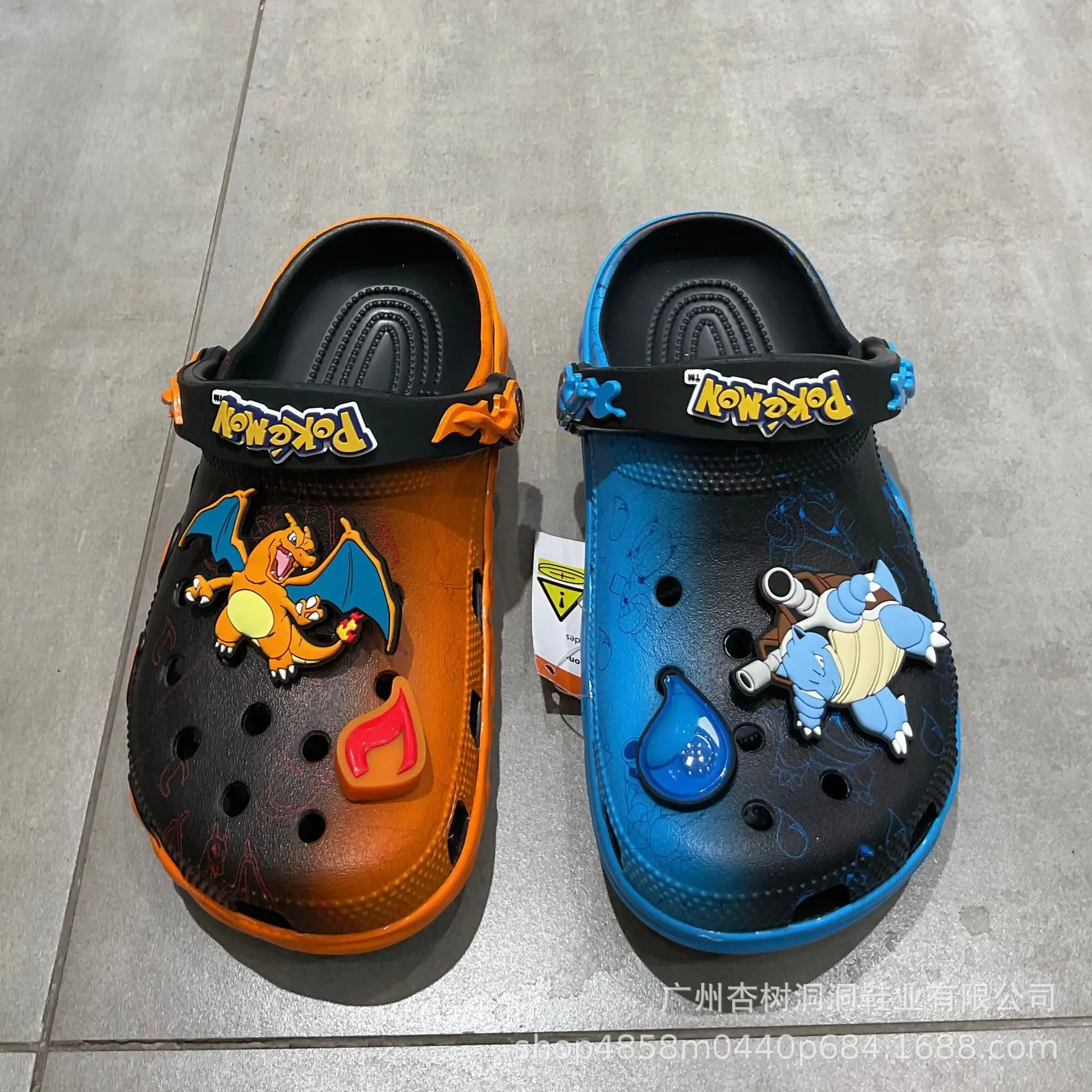sabots-kawaii-pokemon-charizard-blastoise-unisexe-imprime-anime-respirants-antiderapants-sandales-de-plage-decontractees-pantoufles-d'ete-a-motif-de-dessin-anime