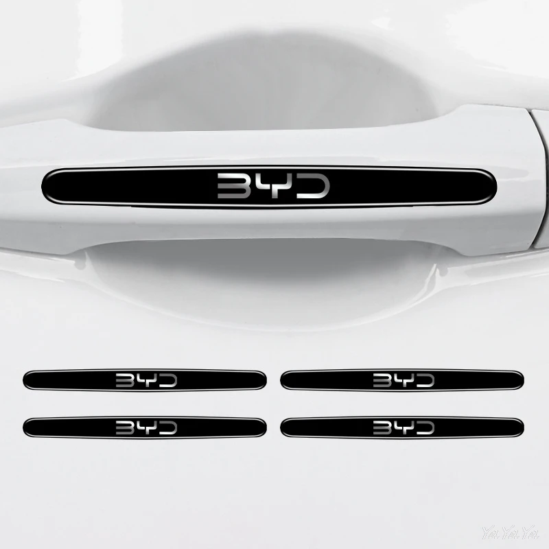 BYD Logo Car Door Handle Protector Anti-Scratch Door Bowl Sticker Auto Exterior Decoration Accessories