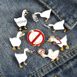 Untitled Goose Game Cartoon cute Animal Enamel Pins Brooches Clothing Backpack Lapel Badges Jewelry Accessories For unisex gift