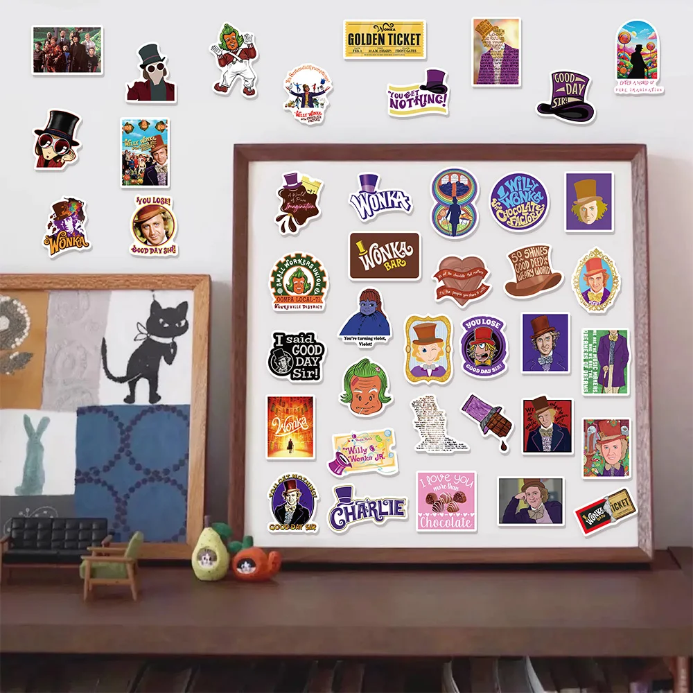 50PCS Fun Chocolate Factory Graffiti Stickers DIY Waterproof Luggage Notebook Water Cup Computer Motorcycle Toy Stickers