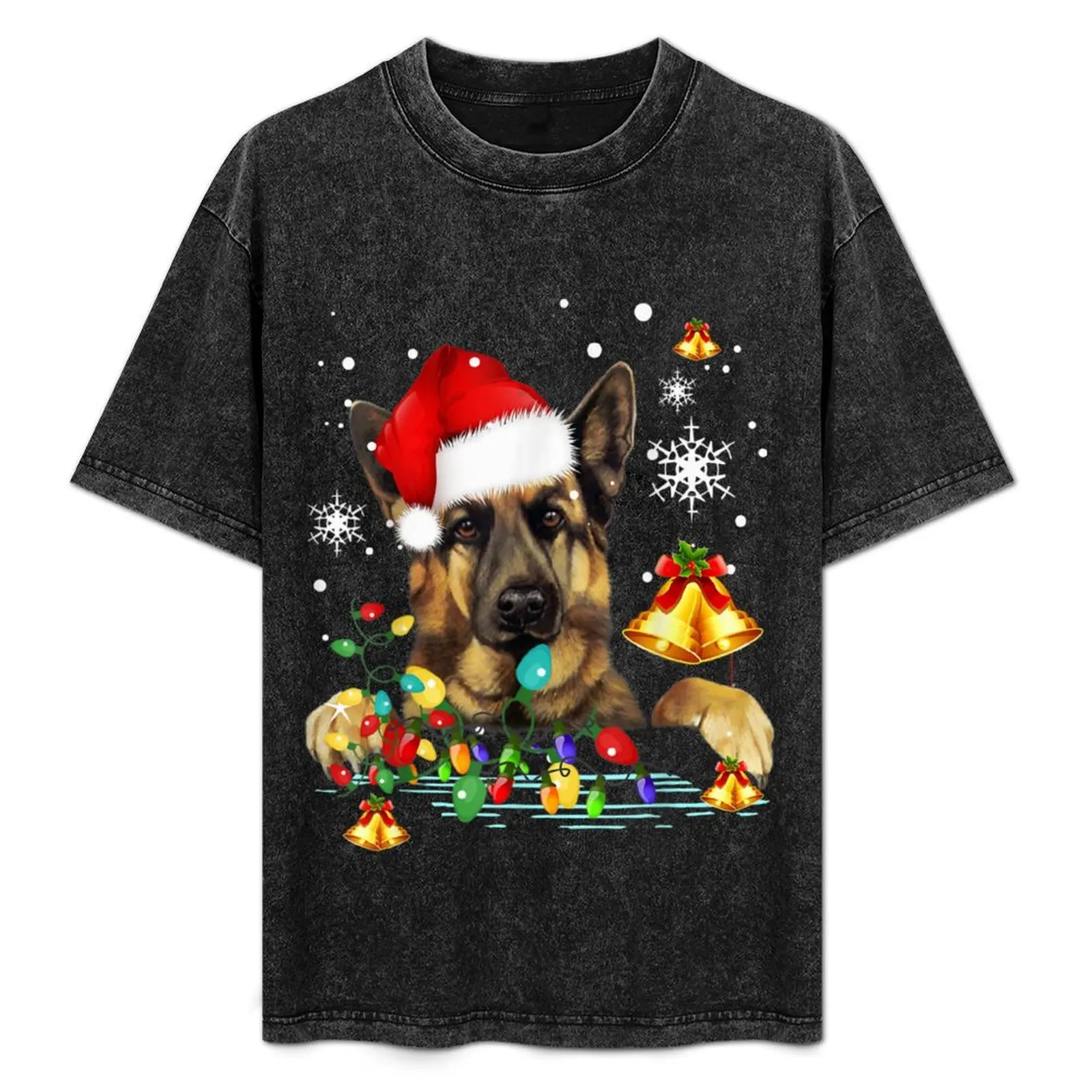 

Christmas Lights German Shepherd Dog T-Shirt vintage graphic t shirts anime stuff anime clothes men t shirts