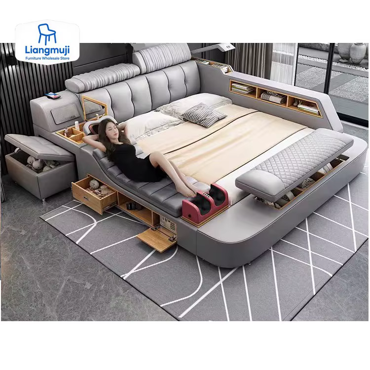 Lit intelligent multifonction avec masseur et coffre-fort