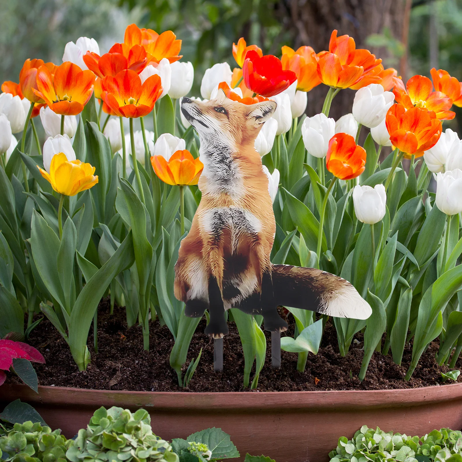 

1pc Fox Decoration Stake Acrylic Garden Outdoor Decor Fall Figurine Lawn Ornament Yard Sign Garden Stakes Fox Lawn Sign Acrylic