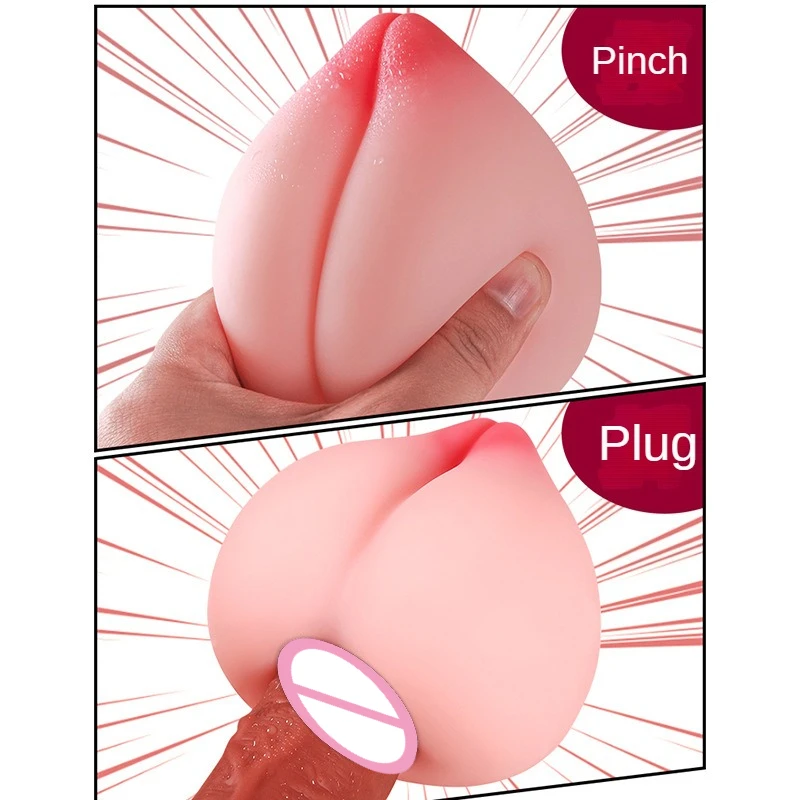 Decompression Peach Male Masturbation Toys Real Pocket Pussy Vagina for Men Breast-like Soft Masturbation Cup Adult Sex Toys 18+