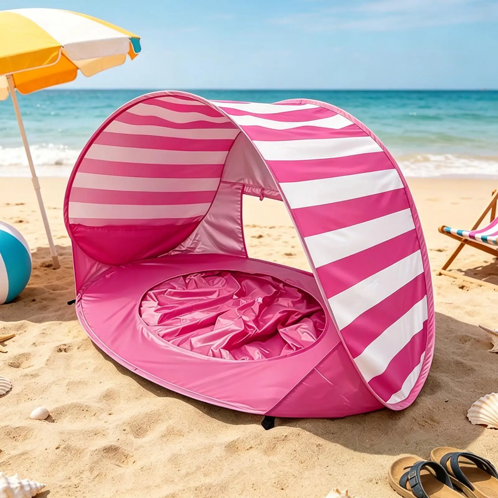 2 IN 1 UPF 50+ Baby beach tent Waterproof Sun Shelter UV-protecting Sunshelter with Pool Kid Outdoor Sunshade Beach sun shelter