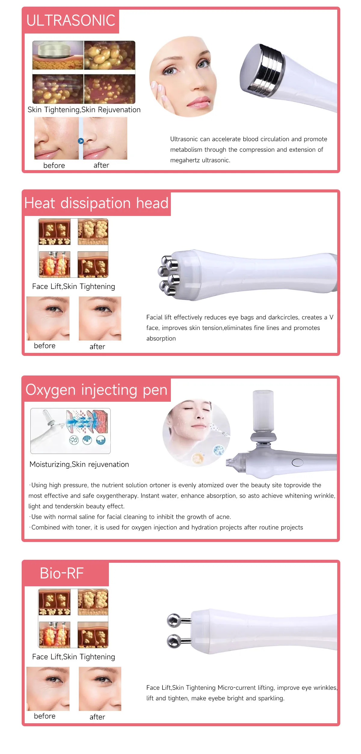 Multifunction 8 In 1 Skin Care Device Anti Aging Small Bubble H2O2 Hydrogen Oxygen Jet Beauty Machine With Led Mask for Salon