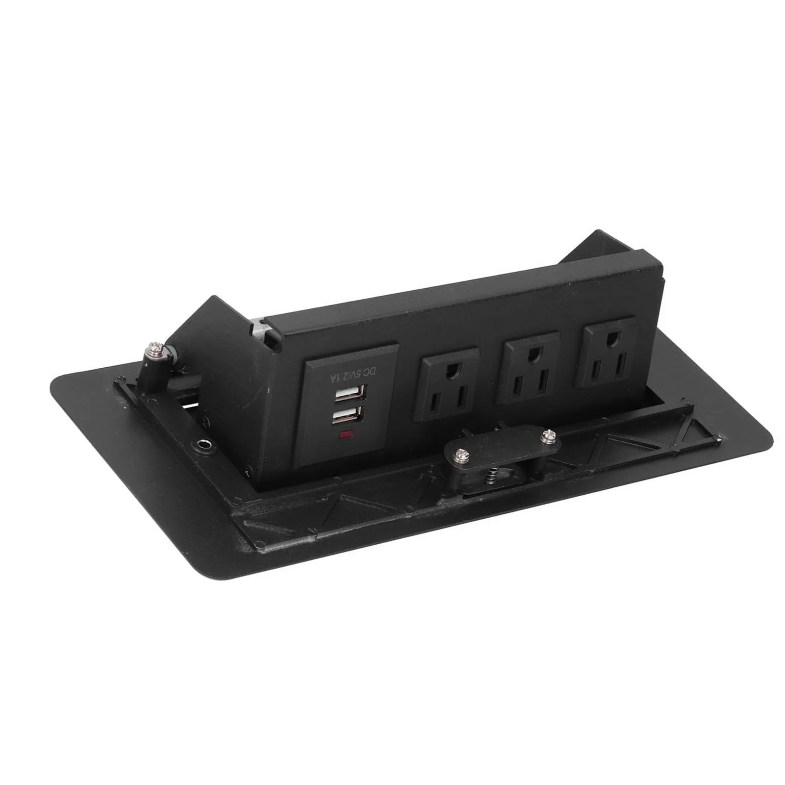 Power Socket Slow Opening Waterproof Modern Recessed Power Strip Desk Outlet with USB Charging Ports for Home Office