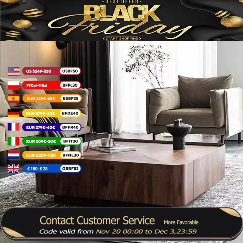 

Square Clear Coffee Table Wood Waterproof Unique Modern Living Room Side Table Nordic Balcony Low Mesa Centro Salon Furniture