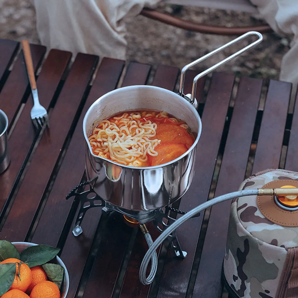 

Portable Stainless Steel Camping Cookware Set Outdoor Kettle Hiking Cooking Pot Utensils Picnic BBQ Climbing Activities