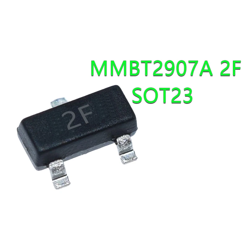 Transistor de transistor SMD, MMBT2907ALT1G, MMBT2907A, MMBT2907, 2N2907, 2F, SOT-23, 0.8A, 60V, 100 PCes pelo lote