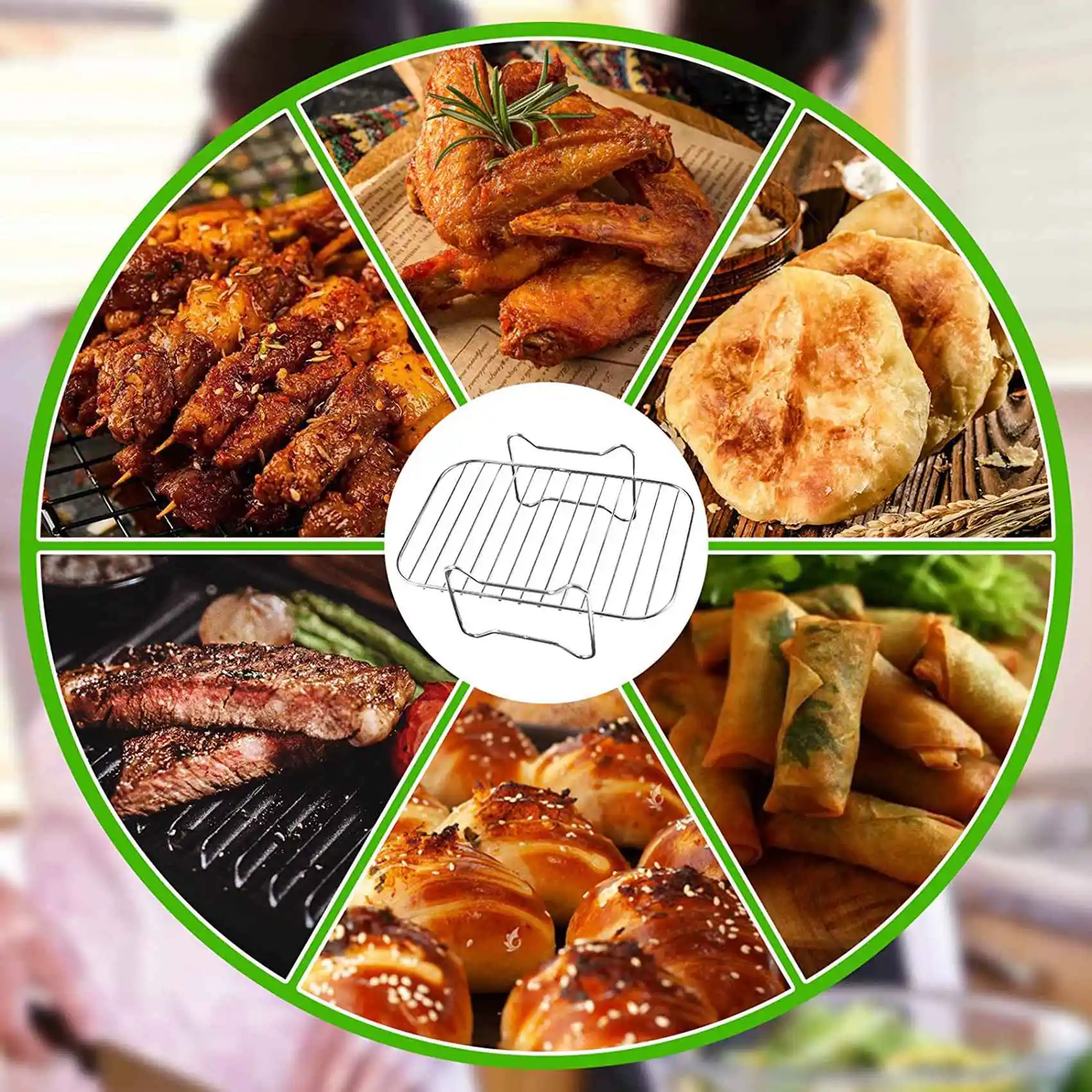 High-end Air Fryer Rack for Double Basket Air Fryers, Dehydrator Rack for Ninja Foodi DZ201 DZ401 Air Fryer Accessories