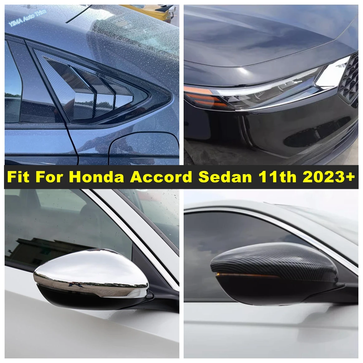 

Car Rearview Mirror / Rear Window Louver Shutter / Front Head Lights Eyebrow Accessories For Honda Accord Sedan 11th 2023 2024