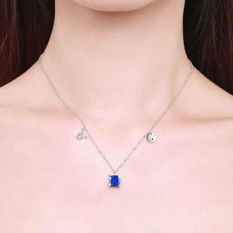 Modian 925 Sterling Silver Rainbow Zirconia Scorpio Birthstone Zodiac Sign Symbol Charm Pendant Necklaces For Women Fine Jewelry