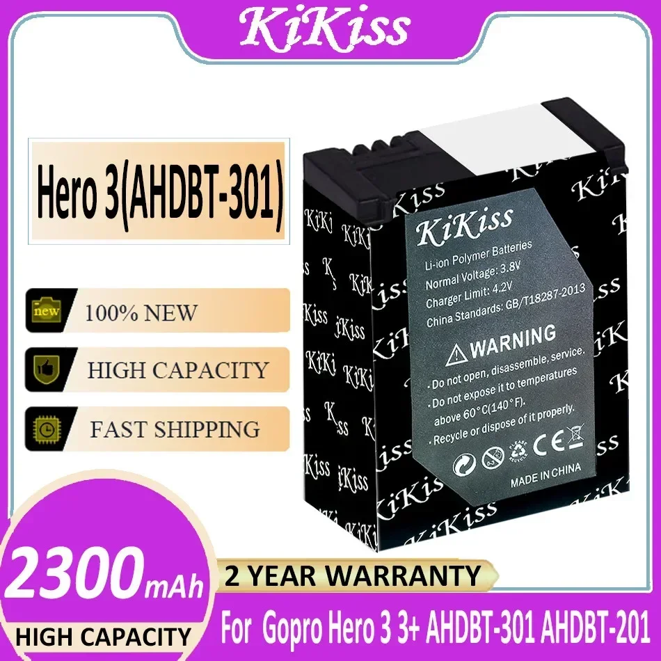 Battery 2300mAh for Gopro Hero 3 3+ AHDBT-301 AHDBT-201 Bateria