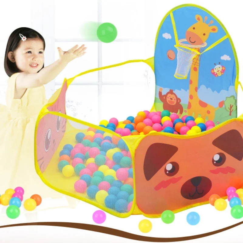 Tenda da biliardo per palline oceaniche per bambini, box portatile pieghevole per bambini con supporto da basket, tenda da gioco pop-up, regali per bambini