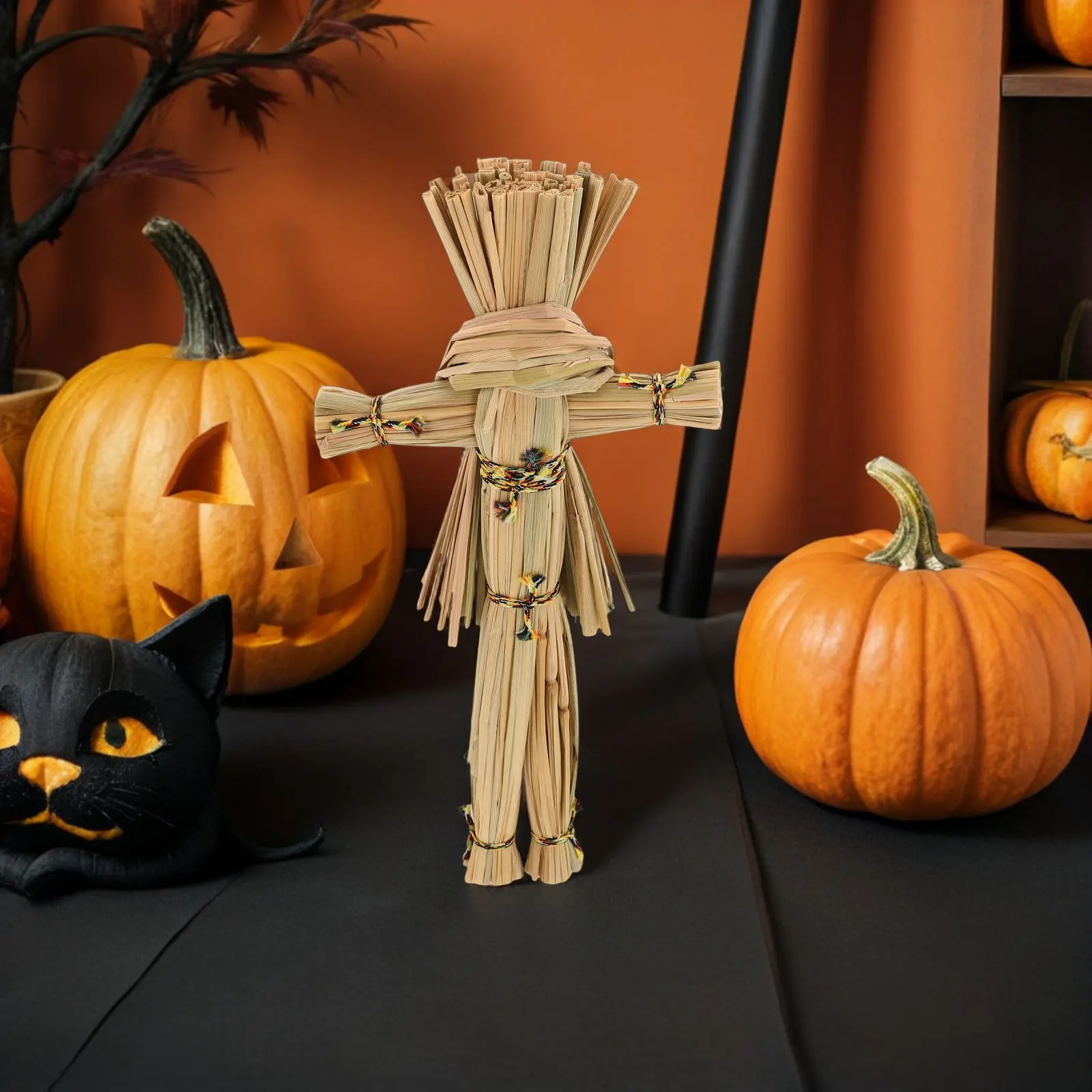 Halloween Scarecrow Straw Craft: Handmade Rustic Fall Decor for Spooky Party Outdoor Garden Display - Festival