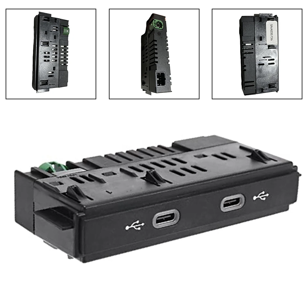 Replacement Dual USB Port for For Tiguan For MK2 2017 2018 and Aligning with OEM 5NA035736 Physical Dimensions