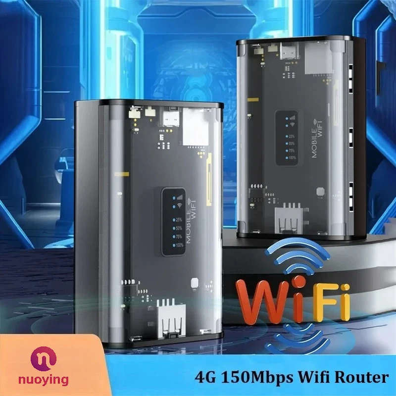 NUOYING Hochleistungs-Akku 4G WLAN-Router 300Mbps Schnelles Internet Tragbarer Outdoor-Hotspot-Adapter