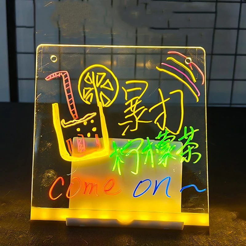 LED Leuchtende Tafel Zeichnung Spielzeug Magische Licht Tafel Graffiti Färbung Kunst Lampe Acryl Nachricht Bord Montessori Kinder Spielzeug
