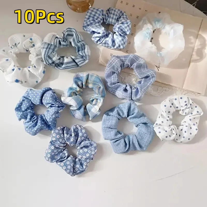 10 Stück Temperament-College-Stil, Dickdarm-Haarbänder, süß und niedlich, zum Binden, Haarschmuck für Frauen, Kopfbedeckung – Detail 5