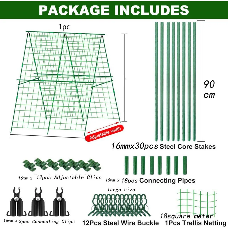

16x900mm Detachable Structure Climbing Plants for Grow Supports Garden Outdoor Use Frame Home Garden Outdoor Use H0983