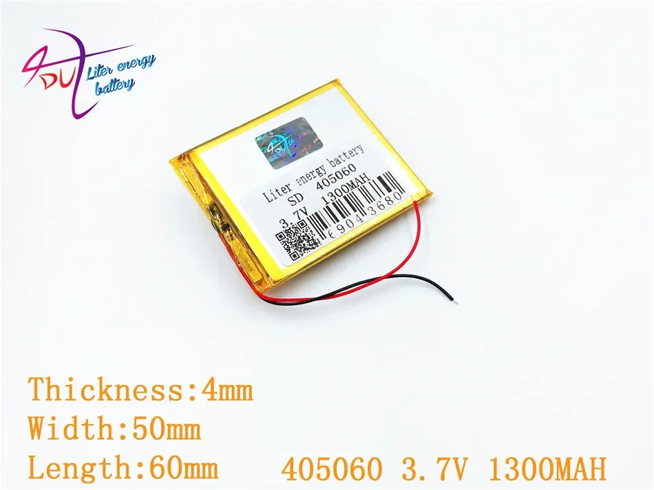 LÍT năng lượng pin SD 405060 Pin Sạc 3.7 V Pin Lithium Polymer 1300 MAH LiPo Pin 405060 cho Thiết Bị ĐỊNH VỊ GPS