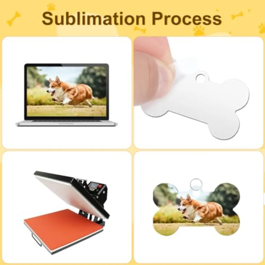 30 قطعة علامة الكلب الألومنيوم التسامي مع 20 قطعة حلقة مزدوجة الوجهين نقل العلامات DIY بها بنفسك الكلاب الحيوانات الأليفة معرف لي العلامة #4