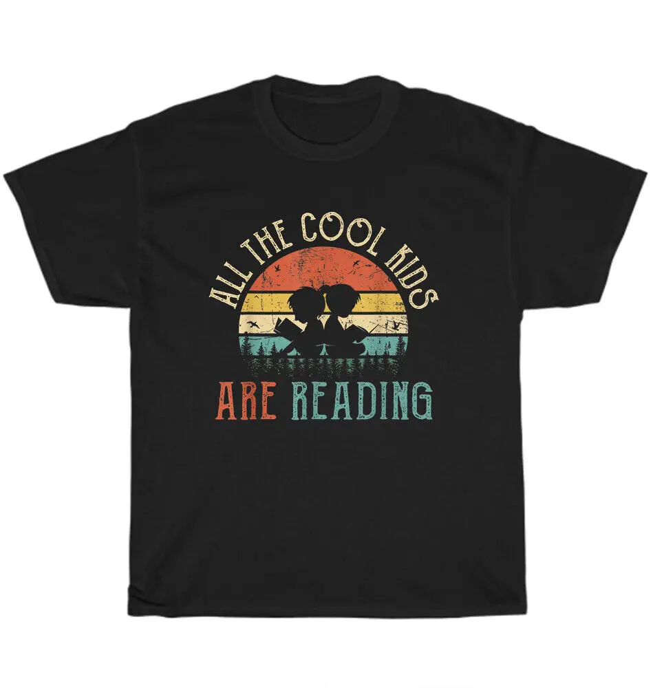 

Vintage Reto Sunset All The Cool Kids Are Reading Book Lover T-Shirt Unisex Gift