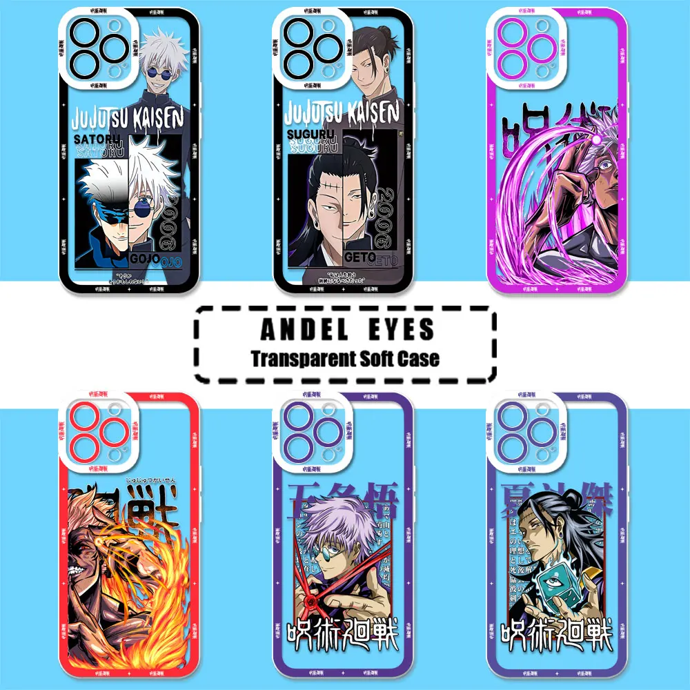 Japan Anime Jujutsu Kaisen Phone Case For Redmi Note 13 13R 12 12S ProPlus 11 11S 10 10S 9 9T 8 Pro Max Cases Transparent Cover