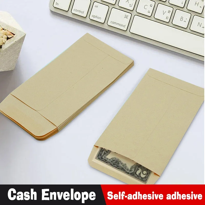 50pcs Envelopes Kraft Black for Cash Banknote Small Change Storage Packaging Sealed Bag Business Document Wedding Invitations