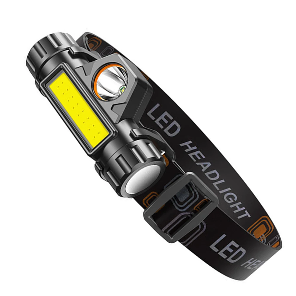 المحمولة XPE + COB رئيس ضوء 150LM 400mAh LED مصابيح العمل قابل للتعديل مايكرو USB قابلة للشحن IPX4 مقاوم للماء للأنشطة الخارجية