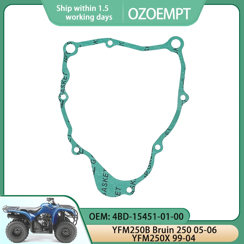 OZOEMPT Engine Cylinder Crankcase Repair Gasket Apply to YFM250B Bruin 250 05-06YFM250X 99-04 OEM: 4BD-15451-01-00