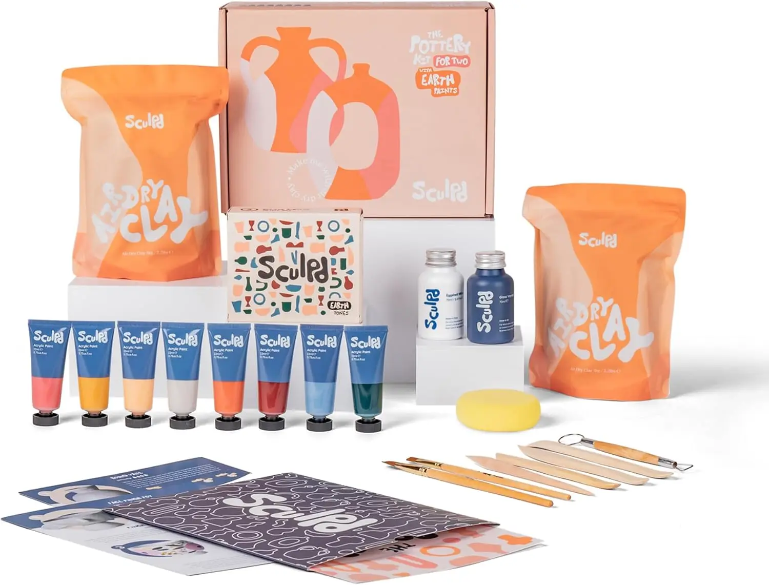 

- The Original Pottery Kit - Complete Air Dry Clay Kit for Adults Includes Sculpting Tools, Varnish, Paint Brushes, Guide