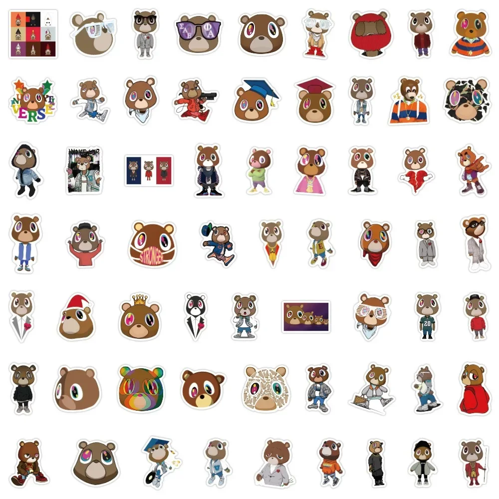 10/30/50Pcs Kanye West Ye Bear Stickers Aesthetic Waterproof Graffiti Decals DIY Luggage Guitar Laptop Skateboard Decoration