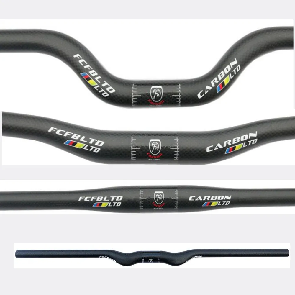 FCFB carbon fiber bicycle handlebar matt / glossy mountain bike carbon handlebar31.8/25.4/mm 600mm - 760mm mtb bicycle parts