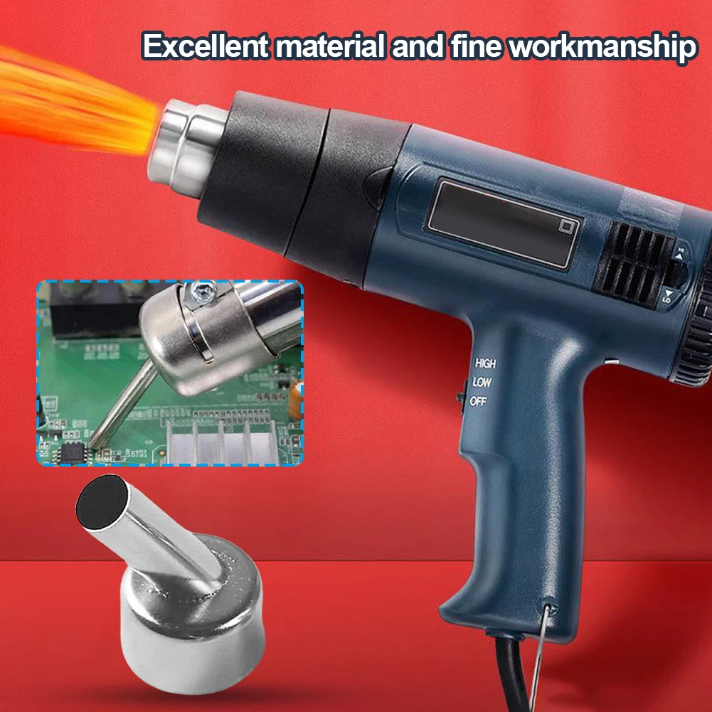 Untuk Nozel Udara Panas 858/858D, Nozel Pengelasan Sudut Lengkung 45 Derajat, Selongsong Nozel Heat Gun 3/5/7/8/10mm, 1-3 Buah Nozel Pengelasan