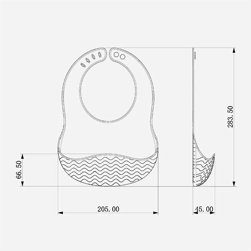 Babero de silicona para bebé, piezas ultraligero, hombro ancho, resistente al agua, ajustable, diseño corrugado, accesorio para bebé, 1 unidad