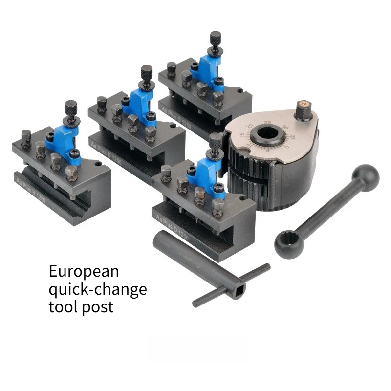Quick Change Tool Post Set European Style Quick Locking Lathe Tool Holder for WM210v CJ0618 C2 C3 Mini Lathe Heavy Duty Steel