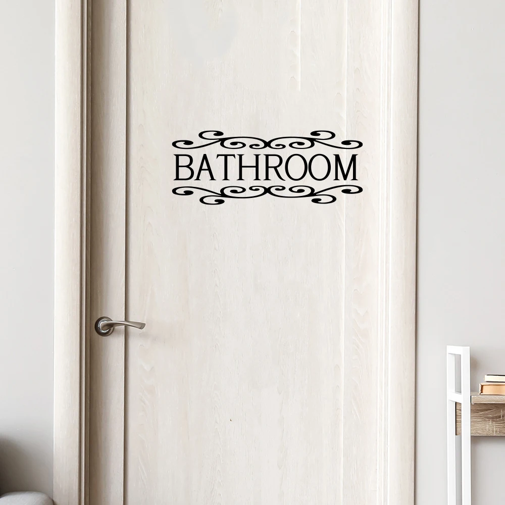 Bathroom Sign Door Wall Decal sticker Accessories Wall Sticker WC Toilet Home Decor