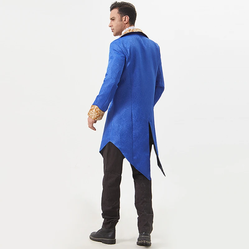 معطف رجالي على الطراز القوطي الشرير لعام 2025 للحفلات على الطراز الفيكتوري Steampunk |   خليط التطريز الرائع |   زي الهالوين التنكري